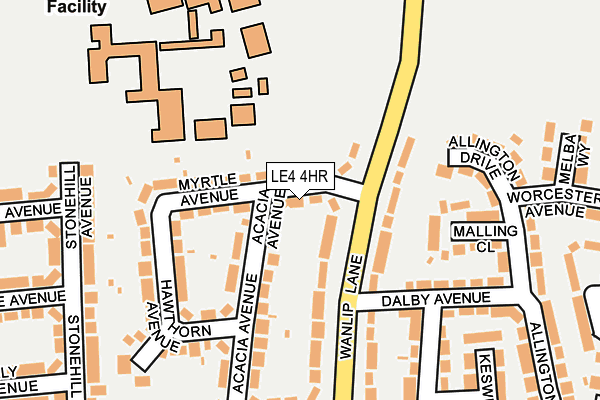 LE4 4HR map - OS OpenMap – Local (Ordnance Survey)
