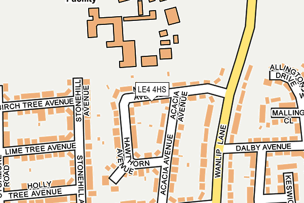 LE4 4HS map - OS OpenMap – Local (Ordnance Survey)