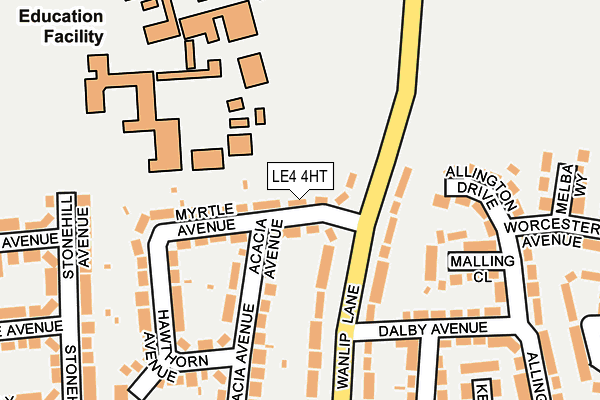 LE4 4HT map - OS OpenMap – Local (Ordnance Survey)