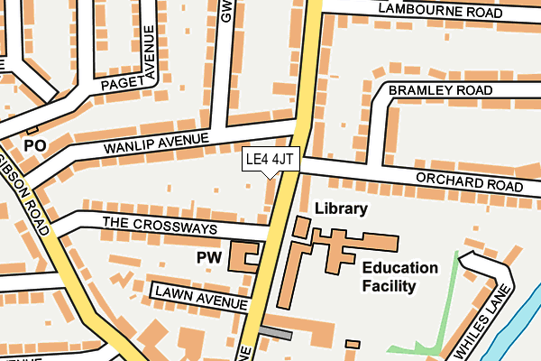 LE4 4JT map - OS OpenMap – Local (Ordnance Survey)