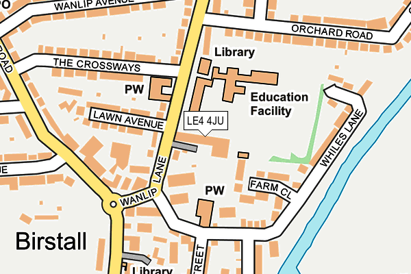 LE4 4JU map - OS OpenMap – Local (Ordnance Survey)