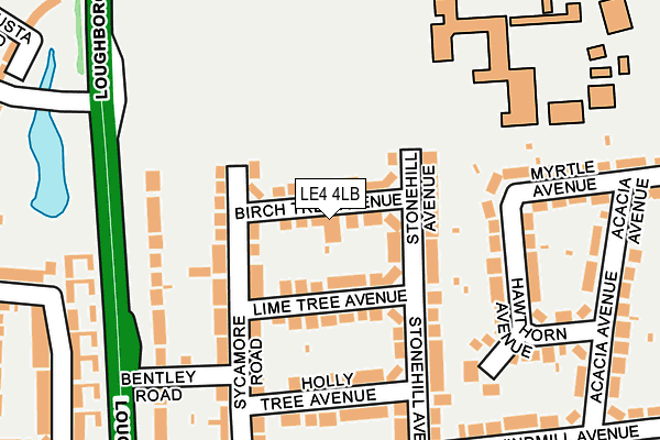 LE4 4LB map - OS OpenMap – Local (Ordnance Survey)