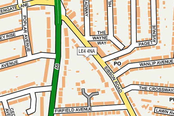 LE4 4NA map - OS OpenMap – Local (Ordnance Survey)