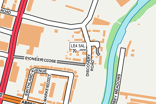 LE4 5AL map - OS OpenMap – Local (Ordnance Survey)