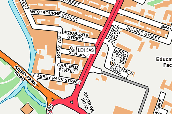 LE4 5AS map - OS OpenMap – Local (Ordnance Survey)