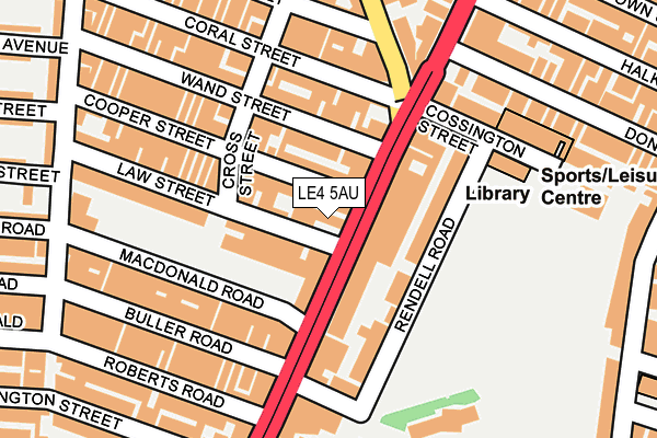 LE4 5AU map - OS OpenMap – Local (Ordnance Survey)