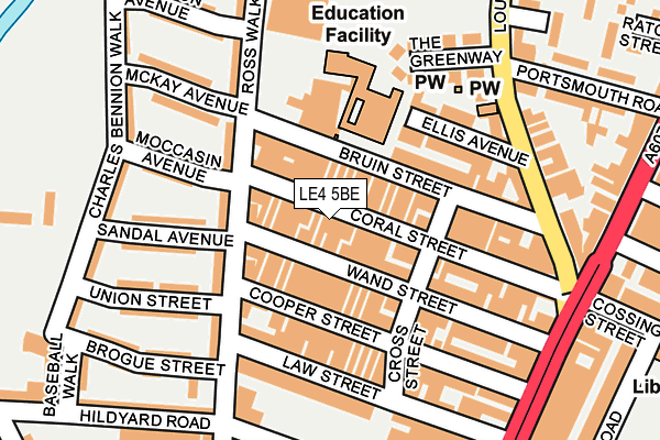 LE4 5BE map - OS OpenMap – Local (Ordnance Survey)