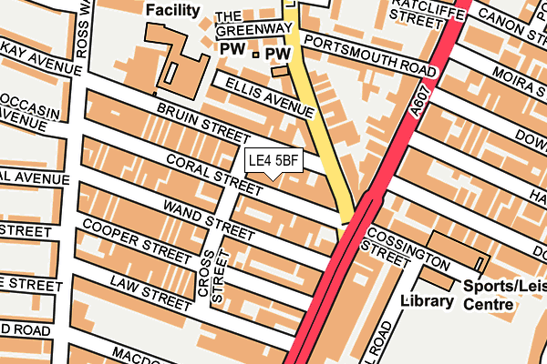 LE4 5BF map - OS OpenMap – Local (Ordnance Survey)