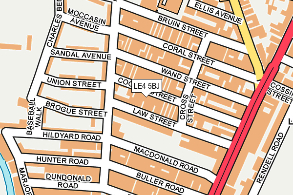 LE4 5BJ map - OS OpenMap – Local (Ordnance Survey)