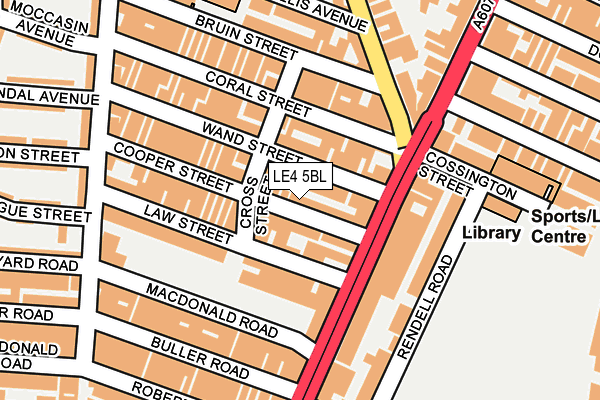 LE4 5BL map - OS OpenMap – Local (Ordnance Survey)