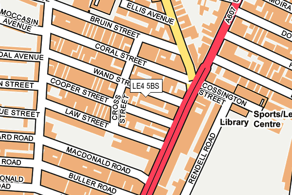 LE4 5BS map - OS OpenMap – Local (Ordnance Survey)
