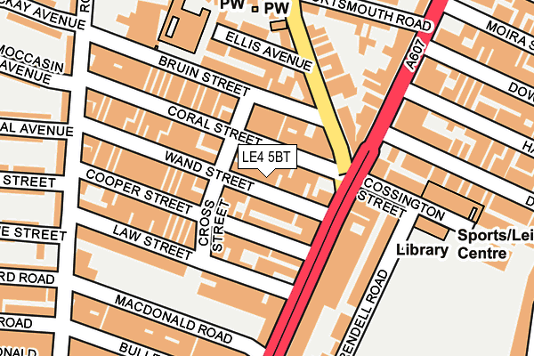 LE4 5BT map - OS OpenMap – Local (Ordnance Survey)