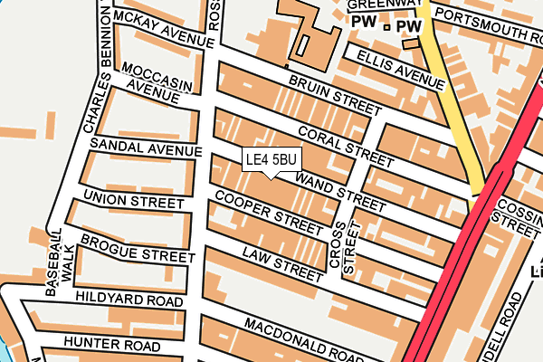 LE4 5BU map - OS OpenMap – Local (Ordnance Survey)