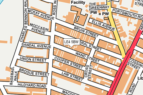 LE4 5BW map - OS OpenMap – Local (Ordnance Survey)