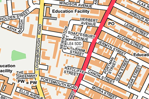 LE4 5DD map - OS OpenMap – Local (Ordnance Survey)