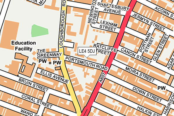 LE4 5DJ map - OS OpenMap – Local (Ordnance Survey)