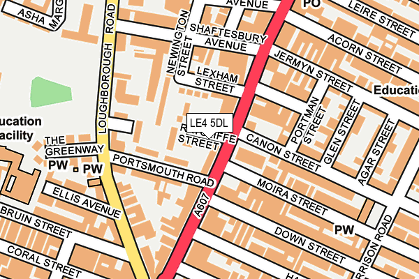 LE4 5DL map - OS OpenMap – Local (Ordnance Survey)