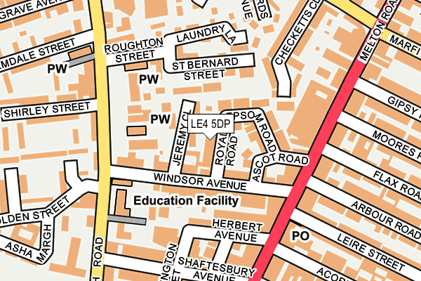 LE4 5DP map - OS OpenMap – Local (Ordnance Survey)