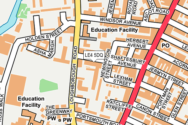 LE4 5DQ map - OS OpenMap – Local (Ordnance Survey)