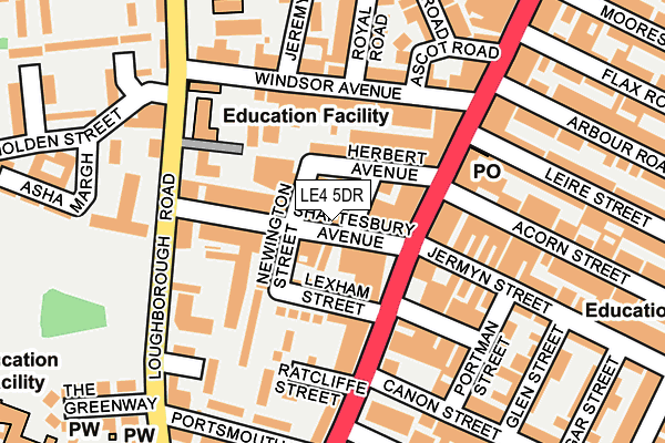 LE4 5DR map - OS OpenMap – Local (Ordnance Survey)