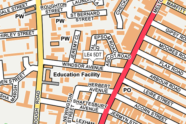 LE4 5DT map - OS OpenMap – Local (Ordnance Survey)