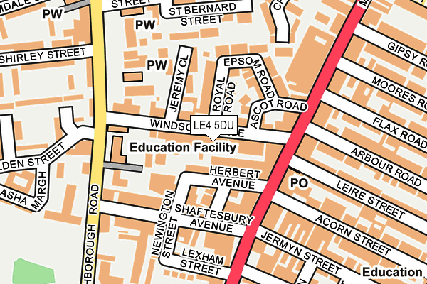 LE4 5DU map - OS OpenMap – Local (Ordnance Survey)