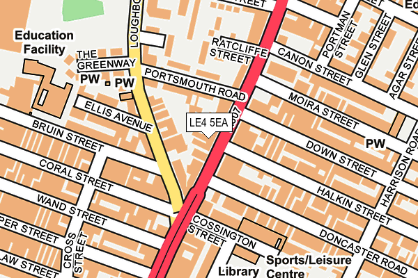 LE4 5EA map - OS OpenMap – Local (Ordnance Survey)