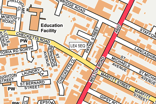 LE4 5EQ map - OS OpenMap – Local (Ordnance Survey)