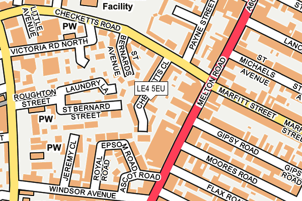 LE4 5EU map - OS OpenMap – Local (Ordnance Survey)