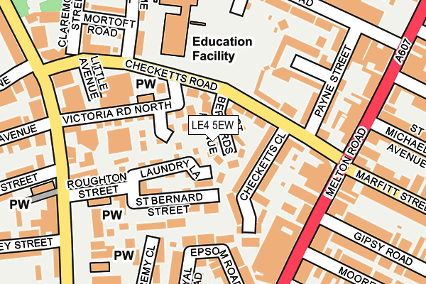 LE4 5EW map - OS OpenMap – Local (Ordnance Survey)