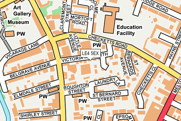 LE4 5EX map - OS OpenMap – Local (Ordnance Survey)