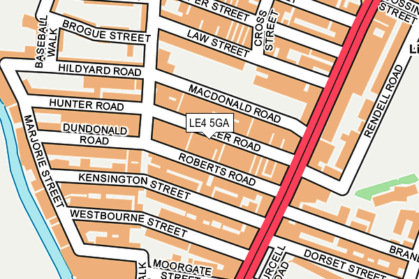 LE4 5GA map - OS OpenMap – Local (Ordnance Survey)