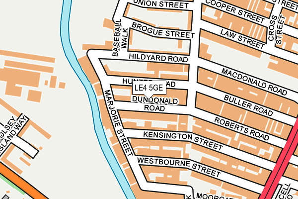 LE4 5GE map - OS OpenMap – Local (Ordnance Survey)