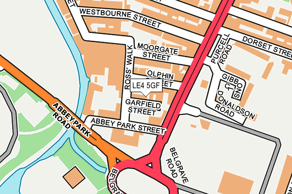 LE4 5GF map - OS OpenMap – Local (Ordnance Survey)