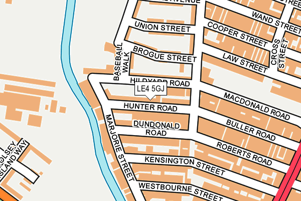 LE4 5GJ map - OS OpenMap – Local (Ordnance Survey)