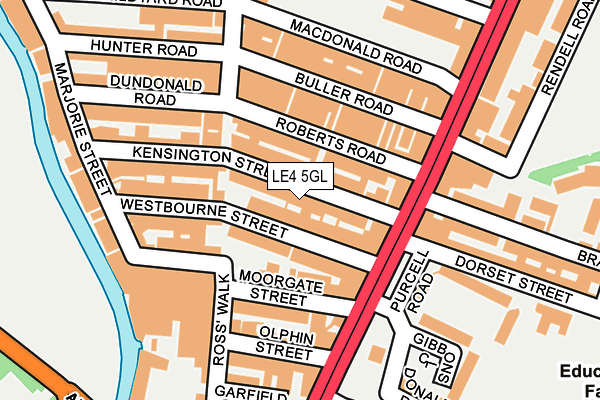 LE4 5GL map - OS OpenMap – Local (Ordnance Survey)