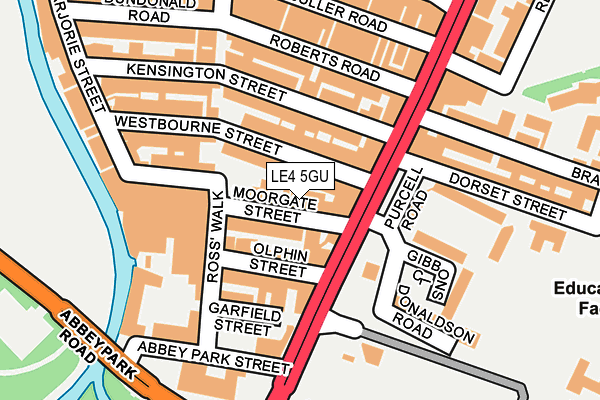 LE4 5GU map - OS OpenMap – Local (Ordnance Survey)