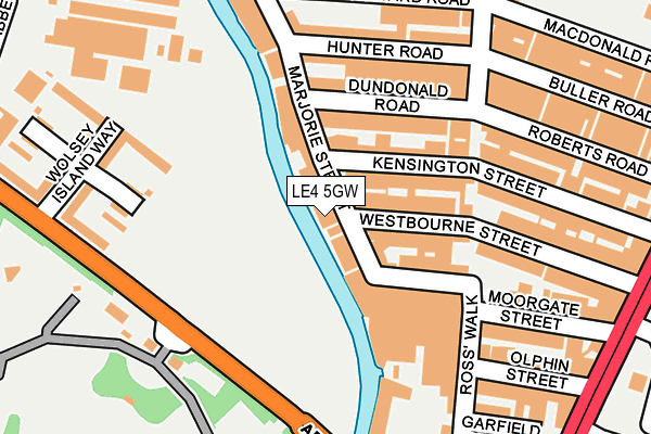 LE4 5GW map - OS OpenMap – Local (Ordnance Survey)