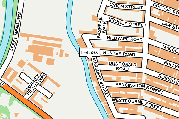 LE4 5GX map - OS OpenMap – Local (Ordnance Survey)