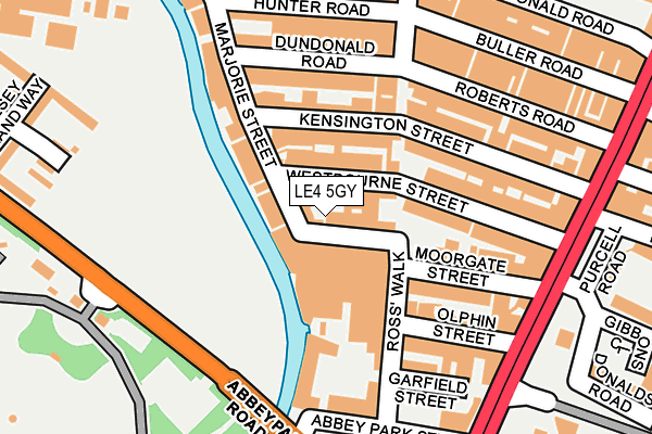 LE4 5GY map - OS OpenMap – Local (Ordnance Survey)