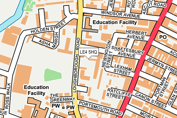 LE4 5HQ map - OS OpenMap – Local (Ordnance Survey)