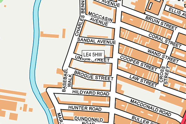 LE4 5HW map - OS OpenMap – Local (Ordnance Survey)