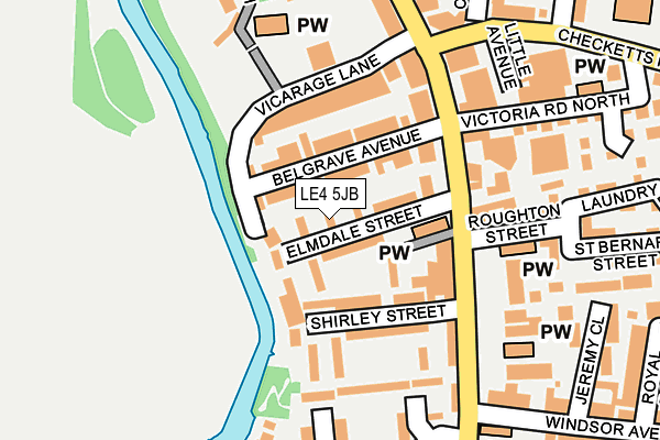 LE4 5JB map - OS OpenMap – Local (Ordnance Survey)