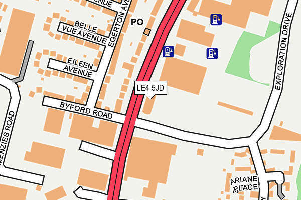 LE4 5JD map - OS OpenMap – Local (Ordnance Survey)