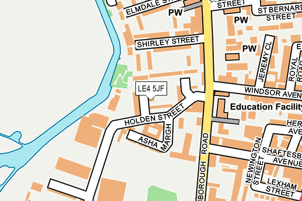 LE4 5JF map - OS OpenMap – Local (Ordnance Survey)