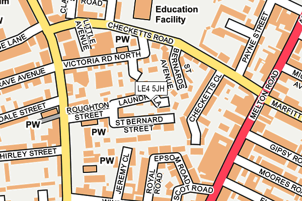 LE4 5JH map - OS OpenMap – Local (Ordnance Survey)