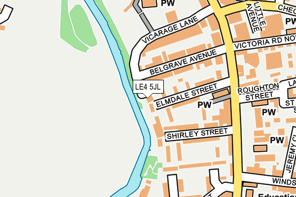 LE4 5JL map - OS OpenMap – Local (Ordnance Survey)