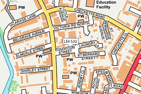 LE4 5JQ map - OS OpenMap – Local (Ordnance Survey)