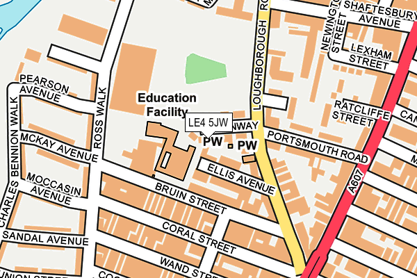 LE4 5JW map - OS OpenMap – Local (Ordnance Survey)