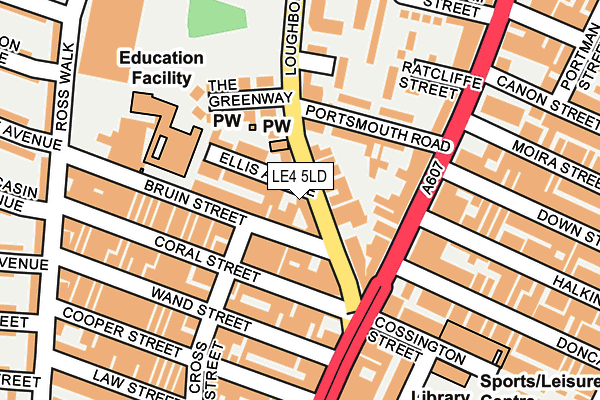 LE4 5LD map - OS OpenMap – Local (Ordnance Survey)